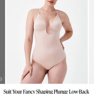 SPANX Suit Your Fancy Shaping Plunge Low-Back Thong Bodysuit